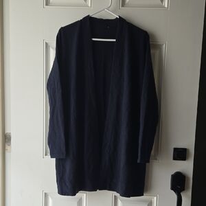 J. Jill 100% Cashmere Navy Cardigan